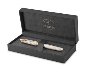 Skrive- & Tegneverktøy - Parker Sonnet Fountain Pen | Silver Mistral | Fine Nib | Gift Box - 2119792