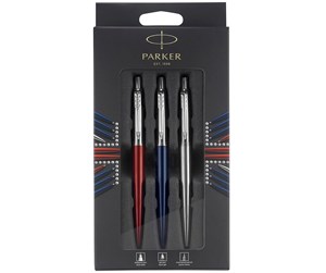 Skrive- & Tegneverktøy - Parker Jotter London Trio Discovery Pack: Ballpoint Pen (Royal Blue) Gel Pen (Red Kensington) & Mechanical Pencil (Stainless Steel) - 2032740