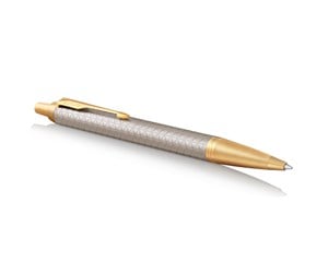 Skrive- & Tegneverktøy - Parker IM Ballpoint Pen | Premium Warm Silver | Medium Point Blue Ink | Gift Box - 1931687