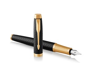 Skrive- & Tegneverktøy - Parker IM Fountain Pen | Premium Black | Fine Nib with Blue Ink Refill | Gift Box - 1931646