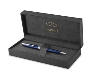 Skrive- & Tegneverktøy - Parker Sonnet Ballpoint Pen | Blue Lacquer with Palladium Trim | Medium Point Black Ink | Gift Box - 1931536