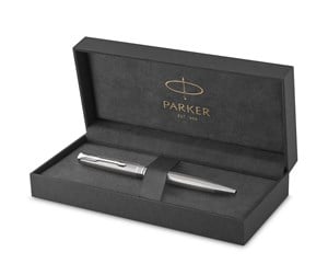 Skrive- & Tegneverktøy - Parker Sonnet Ballpoint Pen | Stainless Steel with Palladium Trim | Medium Point Black Ink | Gift Box - 1931512