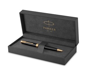 Skrive- & Tegneverktøy - Parker Sonnet Ballpoint Pen | Black Lacquer with Gold Trim | Medium Point Black Ink | Gift Box - 1931497