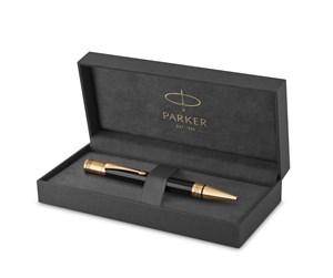 Skrive- & Tegneverktøy - Parker Duofold Ballpoint Pen | Classic Black with Gold Trim | Medium Point Black Ink Refill | Premium Gift Box - 1931386