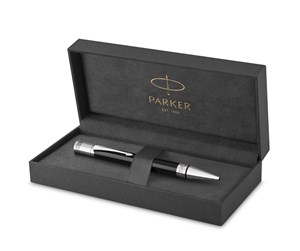 Skrive- & Tegneverktøy - Parker Duofold Ballpoint Pen | Classic Black with Palladium Trim | Medium Point Black Ink Refill | Premium Gift Box - 1931390