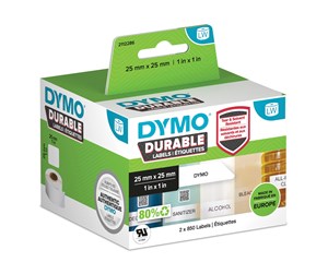 Papir, Fotopapir & Etiketter - DYMO LabelWriter Durable kvadratiske multifunksjonelle etiketter, 25mm x 25mm - 2112286