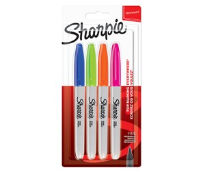 Skrive- & Tegneverktøy - Sharpie Permanent Markers | Fine Point | Assorted Fun Colours | 4 Count - 2065403