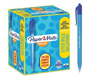 Skrive- & Tegneverktøy - Paper Mate InkJoy 100RT Retractable Ballpoint Pens | Medium Point (1.0mm) | Blue | 100 Count - S0977440