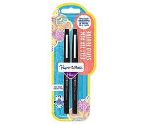 Skrive- & Tegneverktøy - Paper Mate Flair Felt Tip Pens | Medium Point (0.7mm) | Black | 2 Count - 2027061