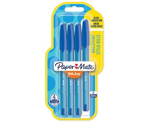 Skrive- & Tegneverktøy - Paper Mate InkJoy 100ST Ballpoint Pens | Medium Point (1.0mm) | Blue | 4 Count - 1956711