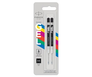 Skrive- & Tegneverktøy - Parker Jotter Originals Gel Pen Refills | Smooth Black Gel Ink Refills | Medium Tip (0.7mm) | 2 Count - 2136231