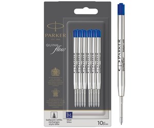 Skrive- & Tegneverktøy - Parker Ballpoint Pen Refills | Medium Point | Blue QUINKflow Ink | 10 Count - 2119154