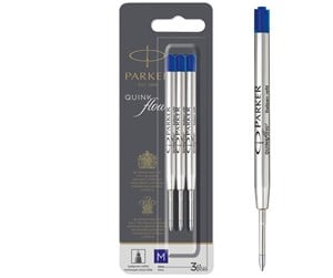 Skrive- & Tegneverktøy - Parker Ballpoint Pen Refills | Medium Point | Blue QUINKflow Ink | 3 Count - 2119152