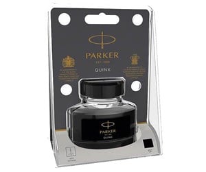 Skrive- & Tegneverktøy - Parker QUINK Fountain Pen Ink Bottle | Black | 57 ml Fountain Pen Refill | Blister Pack - S0881360