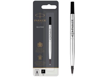 Skrive- & Tegneverktøy - Parker Rollerball Pen Ink Refill | Fine | Black QUINK Ink | 1 Count - S0881190