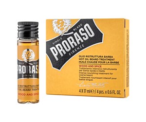 Ansiktspleie - PRORASO Warm beard oil Wood & Spice 4x17 ml. - 400790