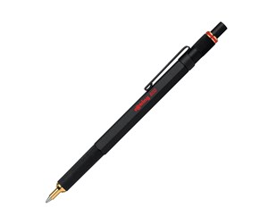 Skrive- & Tegneverktøy - Rotring 800 Ballpoint Pen | Medium Point | Black Ink | Black Barrel | Refillable - 2032579