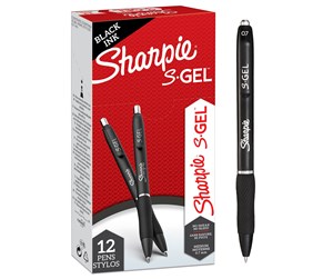 Skrive- & Tegneverktøy - Sharpie S-Gel | Gel Pens | Medium Point (0.7mm) | Black Ink | 12 Count - 2136595