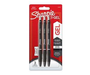 Skrive- & Tegneverktøy - Sharpie S-Gel | Gel Pens | Medium Point (0.7mm) | Black Ink | 3 Count - 2136598