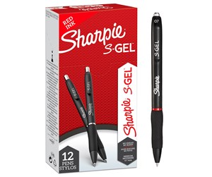 Skrive- & Tegneverktøy - Sharpie S-Gel | Gel Pens | Medium Point (0.7mm) | Red Ink | 12 Count - 2136599