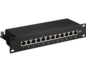 Nettverkskabel - CAT 6 10 inch (25.4 cm) patch panel 12 port blac - 4040849937934