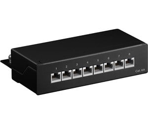 Nettverkskabel - CAT 6a Mini/Desktop Patch Panel 8 Port black - 4040849620652