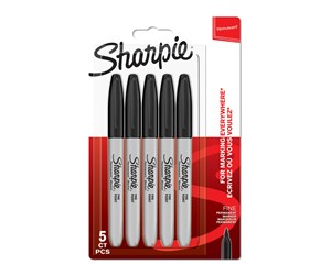 Skrive- & Tegneverktøy - Sharpie Permanent Markers | Fine Point | Black | 5 Count - 1986051