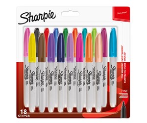 Skrive- & Tegneverktøy - Sharpie Permanent Markers | Fine Point | Assorted Fun Colours | 18 Count - 1996112