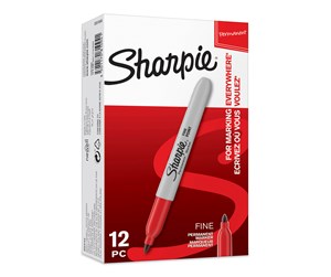 Skrive- & Tegneverktøy - Sharpie Permanent Markers | Fine Point | Red | 12 Count - S0810940