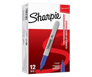 Skrive- & Tegneverktøy - Sharpie Permanent Markers | Fine Point | Blue | 12 Count - S0810950