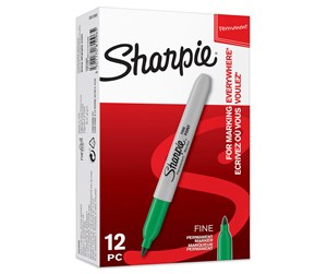 Skrive- & Tegneverktøy - Sharpie Permanent Markers | Fine Point | Green | 12 Count - S0810960