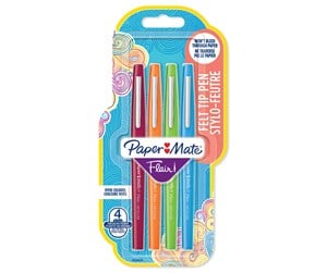 Skrive- & Tegneverktøy - Paper Mate Flair Felt Tip Pens | Medium Point (0.7mm) | Assorted Colours | 4 Count - 2028646