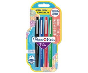 Skrive- & Tegneverktøy - Paper Mate Flair Felt Tip Pens | Medium Point (0.7mm) | Assorted Business Colours | 4 Count - 2032365