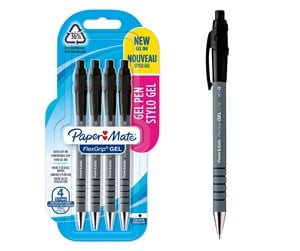 Skrive- & Tegneverktøy - Paper Mate FlexGrip Gel Pens | Medium Point (0.7 mm) | Black Ink | 4 Count - 2108209