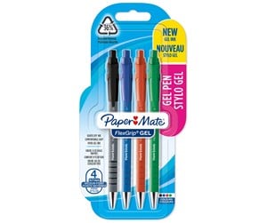 Skrive- & Tegneverktøy - Paper Mate FlexGrip Gel Pens | Medium Point (0.7 mm) | Black Blue Red & Green Ink | 4 Count - 2108216