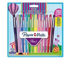 Skrive- & Tegneverktøy - Paper Mate Flair Felt Tip Pens | Medium Point (0.7mm) | Assorted Carnival Colours | 12 Count - 2108466