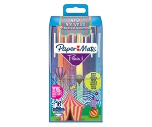 Skrive- & Tegneverktøy - Paper Mate Flair Felt Tip Pens | Medium Point (0.7mm) | Assorted Carnival Colours | 16 Count - 2108467