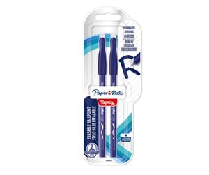 Skrive- & Tegneverktøy - Paper Mate Replay Erasable Ballpoint Pen | Medium Point (1.0 mm) | Blue | 2 Count - 2109255