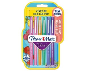 Skrive- & Tegneverktøy - Paper Mate Flair Scented Felt Tip Pens | Assorted Sunday Brunch Scents and Colours | Medium Point (0.7mm) | 6 Count - 2138466