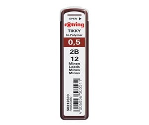 Skrive- & Tegneverktøy - Rotring Lead Refills | 0.5 mm | 2B hardness | 12 leads - S0312630