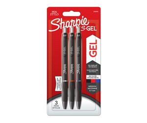 Skrive- & Tegneverktøy - Sharpie S-Gel | Gel Pens | Medium Point (0.7mm) | Black Red & Blue Ink | 3 Count - 2136596