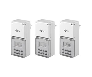 Komponenter for switchboxes og skap - Pro 3 pcs IP44 digital timer white - controls electr - 4040849555466