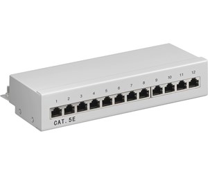 Nettverkskabel - CAT 5e Mini/Desktop Patch Panel 12 Port grey - 4040849930416