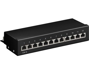 Nettverkskabel - CAT 6 Mini/Desktop Patch Panel 12 Port black - S - 4040849693076