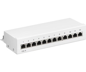 Nettverkskabel - CAT 6 Mini/Desktop Patch Panel 12 Port white - 4040849620706