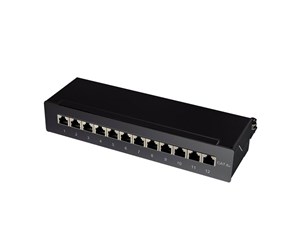 Tilbehør - LogiLink NP0019B Cat.6A Patch Panel 12 ports shielded Desktop black - NP0019B