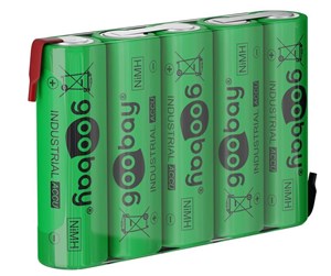 Batteri - Pro 5x AA (Mignon) - 2100 mAh green - Solder tail (Z) - 4040849555824