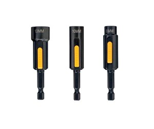 Verktøy - Dewalt 3 Pack Cleanable Hexagonal Magnetic Nut/Socket Driver 8/10/13mm - DT7460-QZ