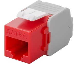 Tilbehør - Pro Keystone module RJ45 CAT 6A UTP red - 4040849906893