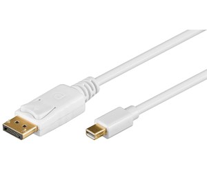 Skjermkabel - Pro Mini Displayport - Displayport- White - 1m - MiniDP-DPW-1